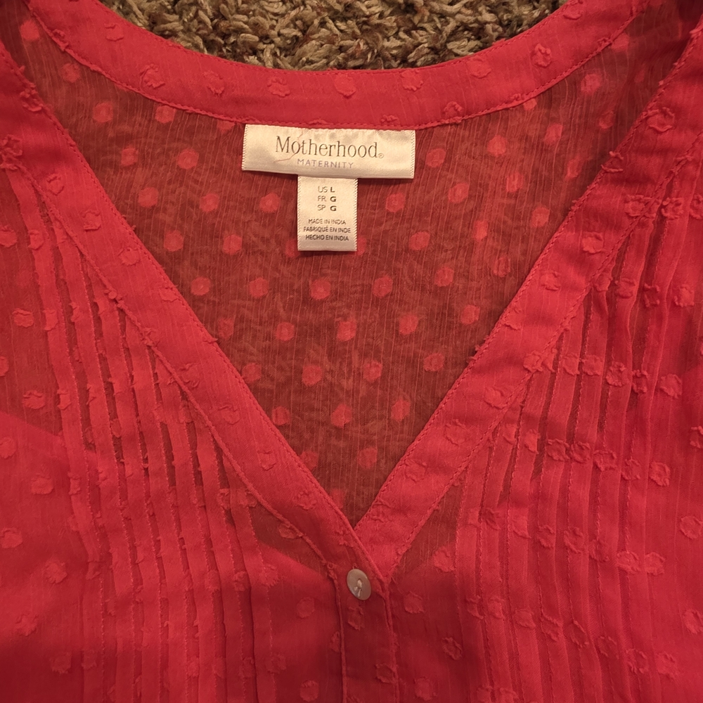 Motherhood Maternity Vibrant Red Textured Top
